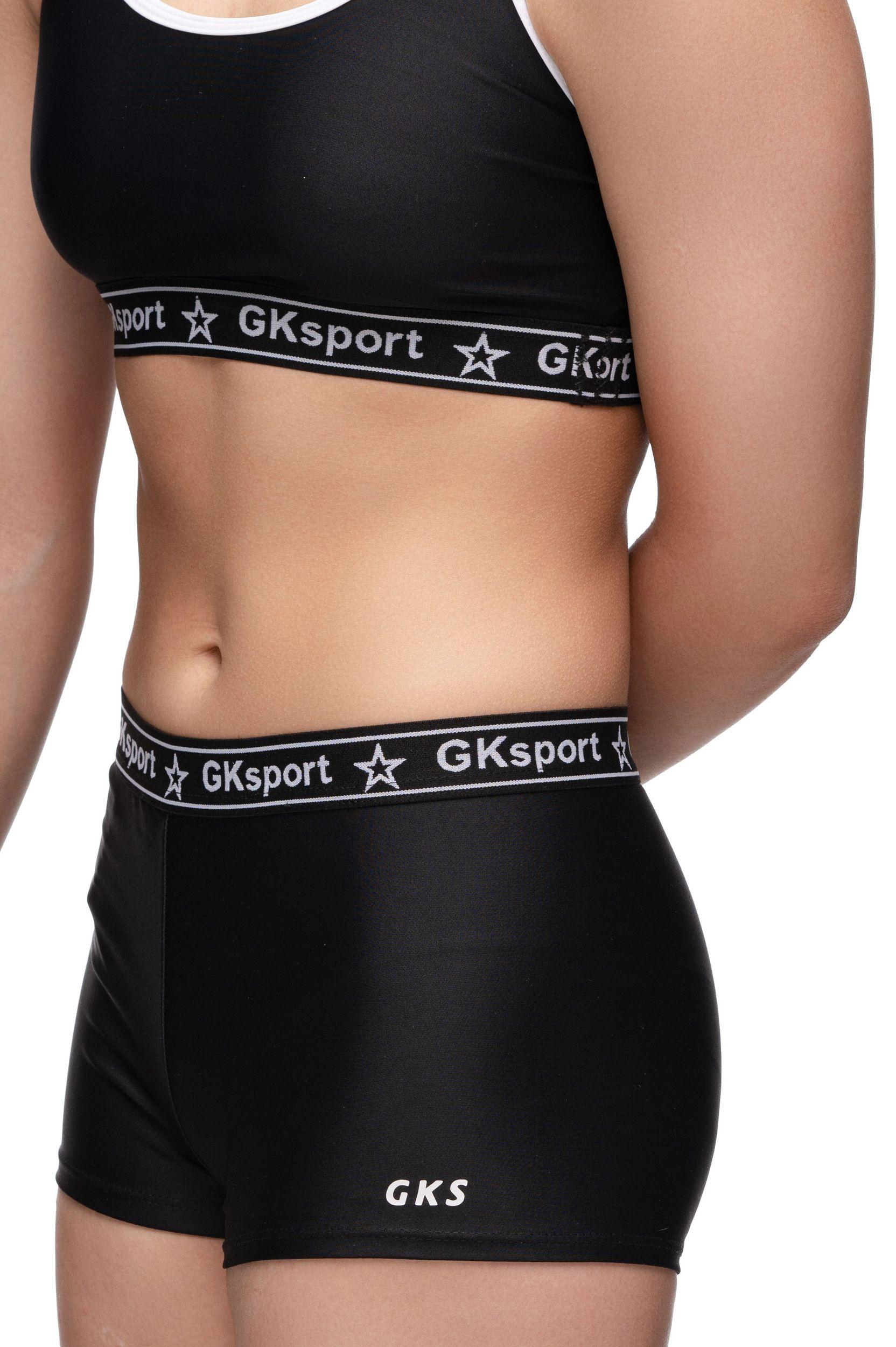 Комплект женский из шорт и топа для спортивной гимнастики GK Sport К203 черный
