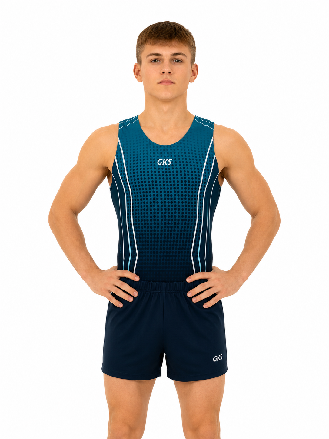 Мужской купальник с шортами для спортивной гимнастики GK Sport 0201-36К