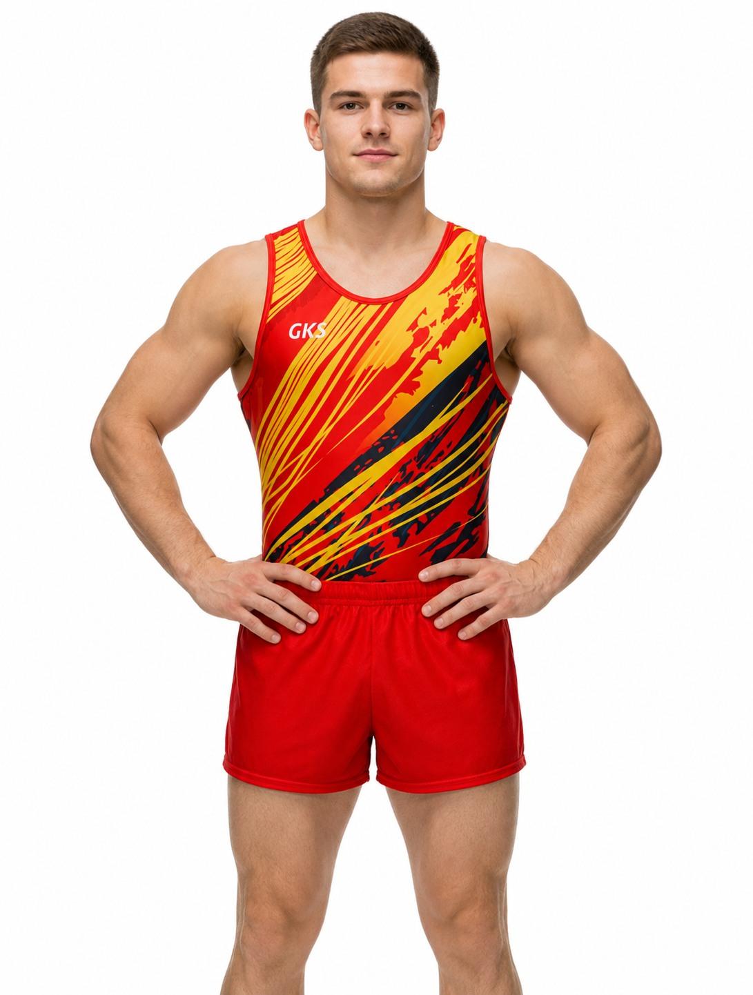 Купальник мужской для спортивной гимнастики GK Sport 0201-25 без рукава