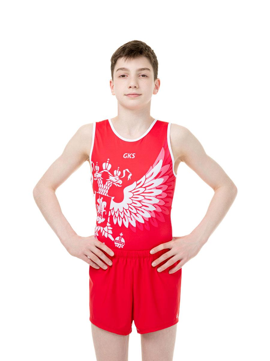 Купальник мужской для спортивной гимнастики GK Sport NN 201-3 Красный без рукава