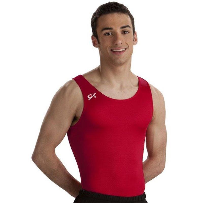 Купальник мужской для спортивной гимнастики GK Elite 1838M красный без рукава