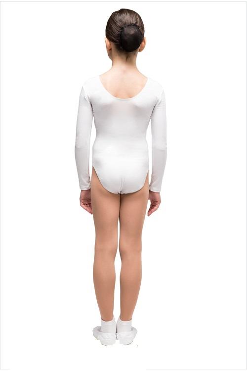 Купальник женский для спортивной гимнастики Korri Г93-301/Г9.3 белый с рукавом