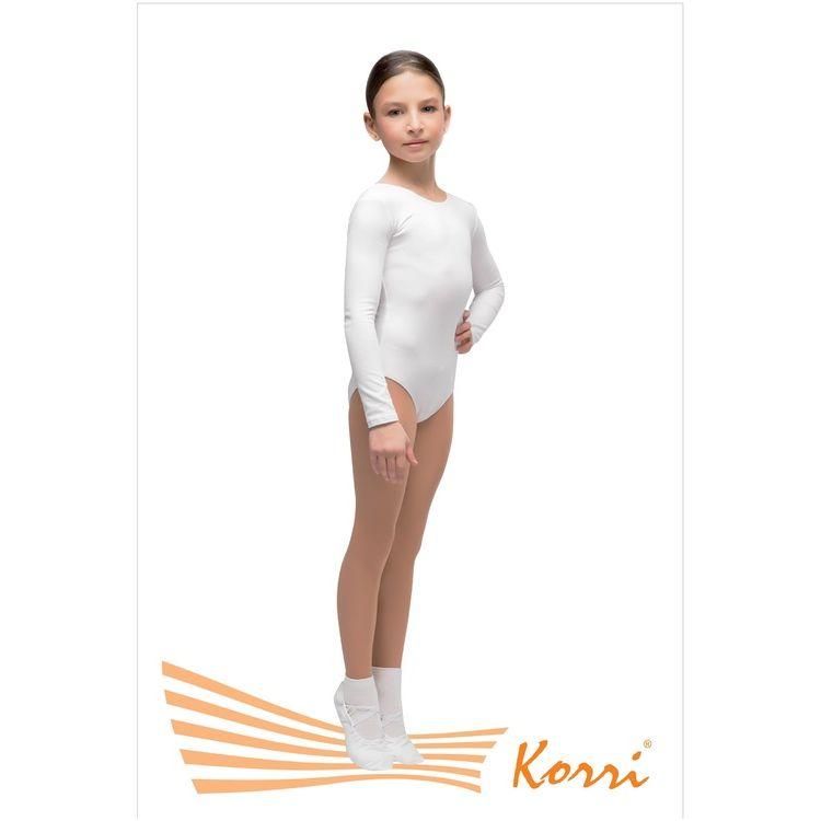 Купальник женский для спортивной гимнастики Korri Г93-301/Г9.3 белый с рукавом