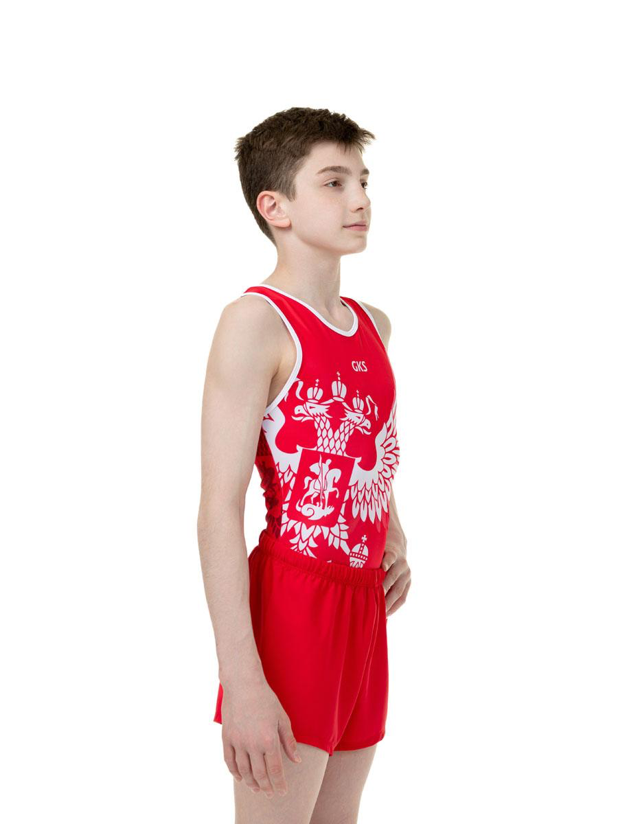 Купальник мужской для спортивной гимнастики GK Sport GK Sport 0201-3 Красный без рукава